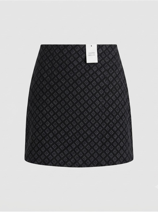 Hollister Dresses & Skirts - Hollister Ultra High-Rise Satin Mini Skirt XS Black Brown Floral Geometric NWT